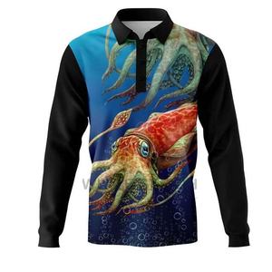 Chemises polo personnalisées UPF 50+ à séchage rapide pour la pêche, respirantes, imperméables, coupe-vent, style décontracté avec impression de logo par sublimation - Product Image 1