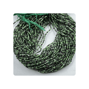 Cuentas de rubí facetadas naturales Zoisite Rondelle, cuentas de piedras preciosas de hebra de 2mm y 13 pulgadas para fabricación de joyas y cuentas de piedra - Product Image 6