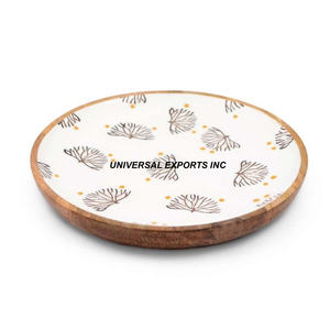 Bol à salade en bois forme ronde fait à la main en gros bol de service classique élégant bol à soupe en bois fantaisie - Product Image 1