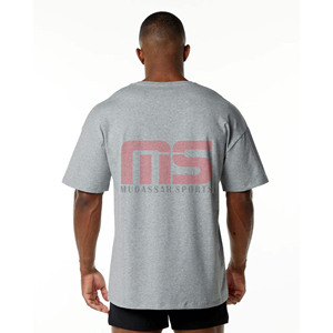 High Street Style 100% algodón para hombre, Camiseta holgada de manga corta con cuello redondo para hombre, ajuste Regular, verano, gimnasio, informal - Product Image 2