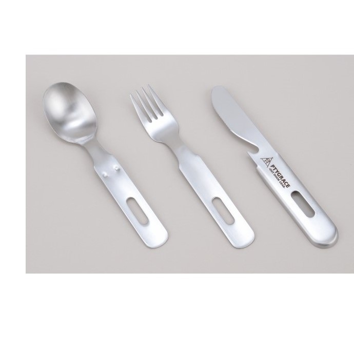 SPICE Set Posate Portatili Da Viaggio In Acciaio Inox, 3 Pezzi: Forchetta, Coltello E Cucchiaio