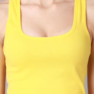 Ropa deportiva 2025, las camisetas sin mangas de talla grande más vendidas para mujer, precio al por mayor, camiseta sin mangas personalizada para mujer, camiseta sin mangas para correr para mujer, Color amarillo - Product Image 4