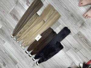 Dropshipping Color claro Natural recto virgen cutícula alineada extensiones de cabello Remy teñido a granel proveedor crudo Flip-In Hair - Product Image 2