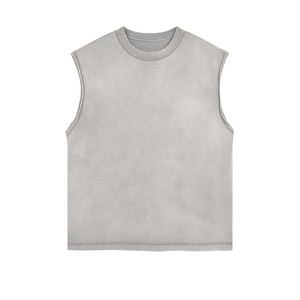 Débardeurs délavés à l'acide de rue surdimensionnés pour hommes personnalisés débardeurs respirants de mode d'été débardeurs débardeurs streetwear en coton 2025 - Product Image 3