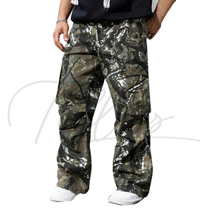 Good Quality Lightweight Men's Formal Camo Baggy Loose Canvas Pants Breathable Waterproof Quick Dry Mid Waist Pockets Sale - Product Image 4