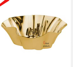 Recipiente para servir de acero inoxidable con acabado dorado brillante para restaurante y bar de hotel - Product Image 1