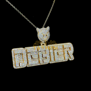 Colgante Personalizado de Plata de Ley 925 con Baño de Oro de 10K, Diseño de Árbol GLO de Hip Hop, con Moissanita VVS, Nombre Cristiano Personalizado, para Fiestas - Product Image 3