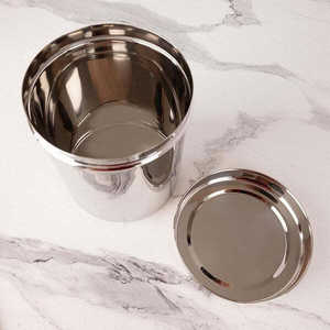 Pot de stockage en acier inoxydable de qualité supérieure pour une vie organisée Pot de stockage en acier inoxydable longue durée - Product Image 3