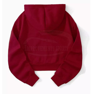 Último estilo Color sólido Mujeres Crop Top Sudaderas con capucha Logotipo personalizado Impresión Mujeres Crop Top Sudaderas con capucha - Product Image 2