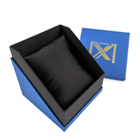 Boîte à montres et à parfums de luxe de haute qualité avec couvercle et base en carton doré gaufré avec logo personnalisé