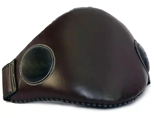 Protège-ventre MMA Muay Thai en cuir véritable noir - Product Image 1