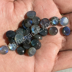 Labradorite naturelle 9x9mm Cabochon rond toutes tailles disponibles dos plat fabrication de bijoux pierre pierres précieuses en vrac - Product Image 2