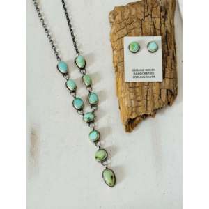 Ensemble de colliers Lariat en turquoise de montagne Sonoran et argent sterling Betta Lee, bijoux fins - Product Image 2
