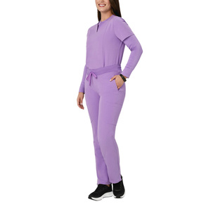 Vêtements d'hôpital pour femmes en gros directement du fabricant, logo personnalisé, tailles plus grandes, ensembles d'uniformes d'infirmière, ensembles chirurgicaux en spandex - Product Image 3