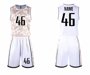 Nouvel arrivage d'uniformes de basket-ball en polyester avec impression par sublimation style camouflage, tenues de basket-ball grande taille pour le sport - Product Image 4