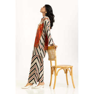 Conjunto de 2 Piezas IPST-55040 Bohemian Cross Slub con Estampado, Shorts de Crepé para Primavera/Verano, Tallas XS a 3XL - Product Image 5