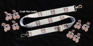 Artisanat hommes inde conception personnalisée jour de jeu perlé sac à bandoulière sangle à la main en cuir chaîne sangles de remplacement sportif réglable - Product Image 2