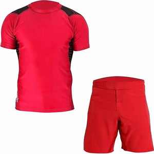 Mens Rashguard <b>Short</b> Sleeve T Shirt and Grappling <b>Shorts</b> Set Custom Printed MMA Fight Suit - Product Image 5
