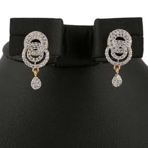 American Diamond <b>Locket</b> Set - Silver & Golden - Product Image 2