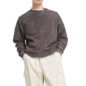 Sudaderas Casuales de Cuello Redondo, Extra Grandes, Transpirables, Lavadas con Ácido, de Alta Calidad, Ropa de Invierno para Hombre, Diseño con Botones - Product Image 6