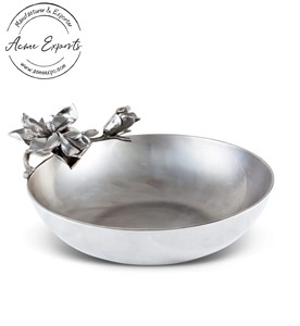 ชามอลูมิเนียมตกแต่งด้วยดอกไม้หรูหราสง่างามสำหรับจัดแสดงผลไม้ที่สมบูรณ์แบบสำหรับการตกแต่งกลางบ้านห้องครัวการรับประทานอาหาร - Product Image 3