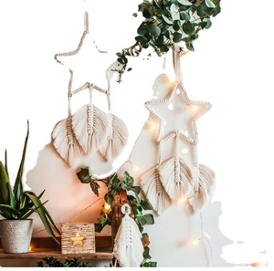 Macramé colgante de pared estrellas colgando sobre la cama personalizado atrapasueños para colgar en la pared decoración del hogar - Product Image 1