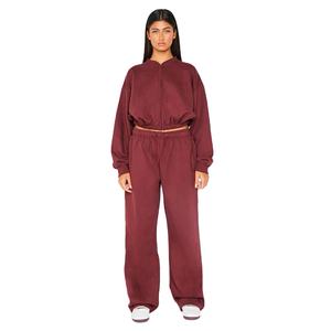 2025 nuevo estilo señoras pulóver chándal acogedor polar Crop sudadera y Joggers conjunto para correr y uso diario - Product Image 1