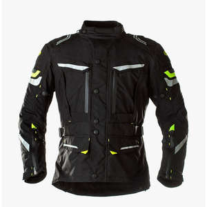 Chaqueta de Motociclista Negra Maxx para Hombre, Chaqueta de Carreras de Cordura con Capucha, Decoración Bordada, Material de Tela de Lana - Product Image 1