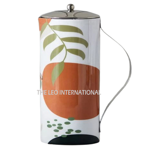 Jarra de agua de acero inoxidable con interior de cobre, acabado plateado, capacidad estándar, con juego de 4 vasos. - Product Image 4
