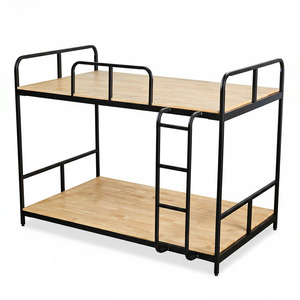 <b>Space</b>-<b>saving</b> Industrial Iron Slat & Wood-Faced Frame Kids Bunk <b>Bed</b> GT014 - Product Image 1