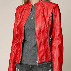 Vestes en cuir pour femmes à la mode pour vêtements d'hiver/Meilleures ventes Vestes en cuir vierges à manches longues pour femmes - Product Image 4