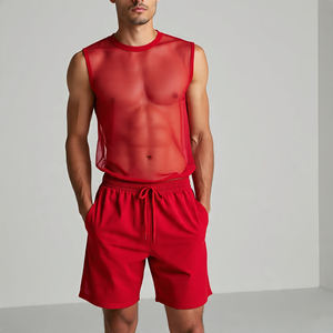 Short de sommeil d'été pour hommes Short en maille transparente de haute qualité à taille élastique Sexy Night Sheer Mesh Shorts Boys - Product Image 4