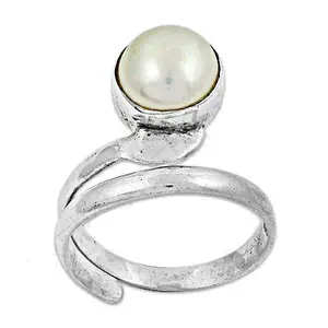 Bague en argent 925 avec perle en spirale pour femme, bijoux élégants, idée cadeau - Product Image 2