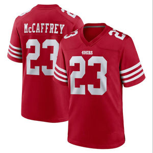 Camiseta Roja de los San Francisco Stitched para Hombre # 23 Christian McCaffrey # Camiseta de Fútbol Americano de los Estados Unidos de América de Brock Purdy, Número 13 - Product Image 2