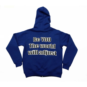Sudadera con capucha azul con cremallera completa con estampado de soplo, sudadera de gran tamaño con lavado ácido negro de Hip Hop personalizado para Material de tela de invierno - Product Image 2
