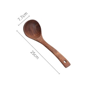 Cuillère en bois sculptée avec logo personnalisé, ustensile de cuisine en bois naturel, cuillère solide en bois d'acacia pour la cuisine - Product Image 6