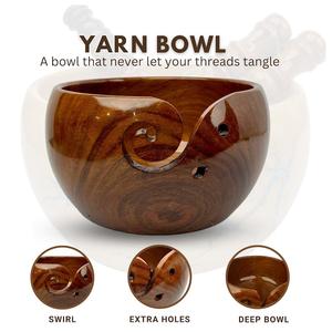 Cuenco de hilo de palisandro hecho a mano para tejer ganchillo cuenco de almacenamiento para bobinadora de hilo accesorios de gancho - Product Image 6