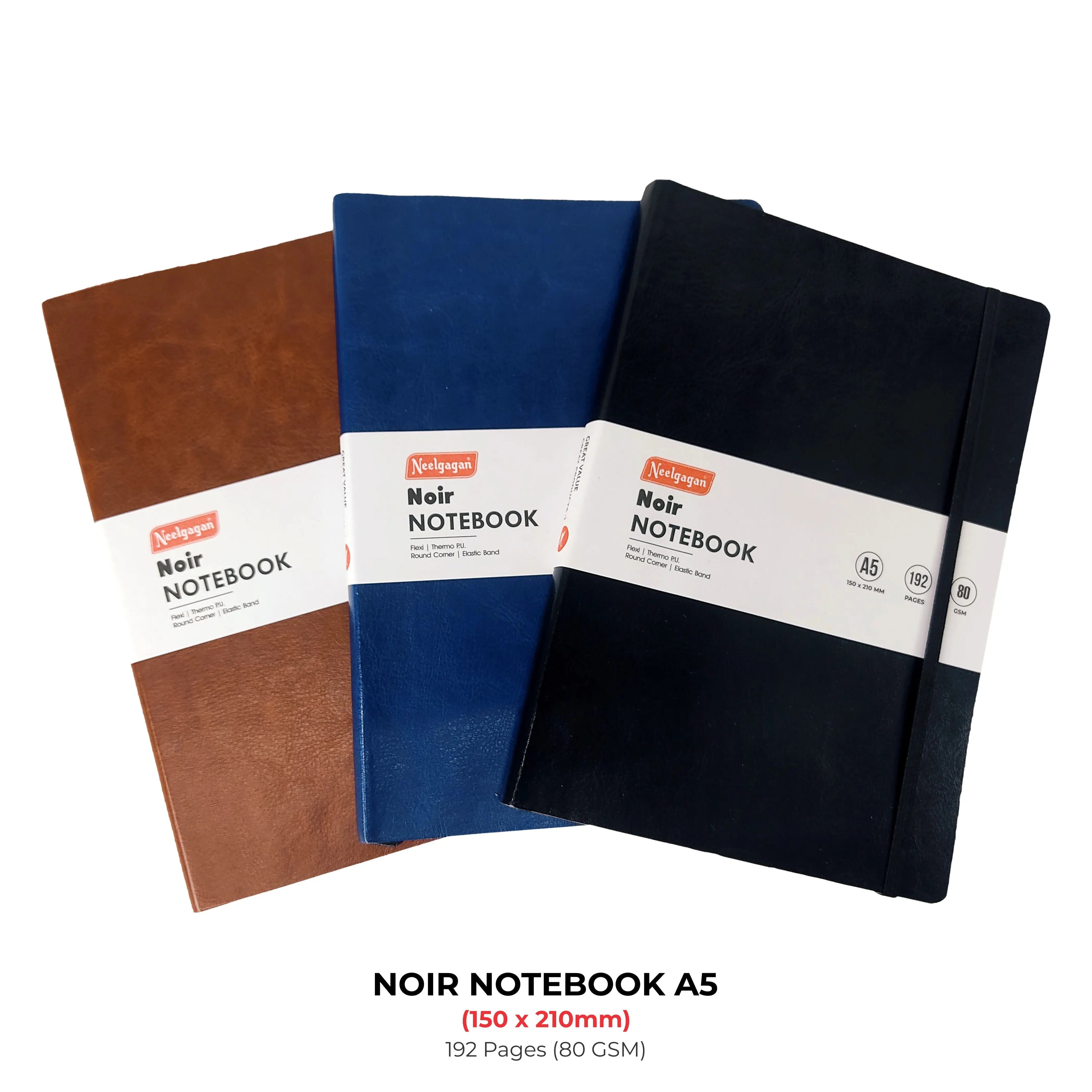 Noir Notebook Flexi PU yuvarlak köşe dergi günlüğü ofis kullanımı için not verme hediye promosyon özelleştirilmiş tasarım