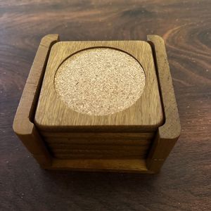 HOME <b>COASTERS</b> HOT Selling Cheese Board New Style Customized <b>Wooden</b> <b>Coasters</b> Set With <b>Coaster</b> Holder - Product Image 2