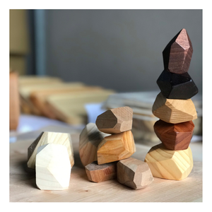 Vietnam jouets Montessori en bois roches empilables éducatifs pour les enfants Logo personnalisé disponible fabriqué à la main matériau sûr en vrac affaire - Product Image 3