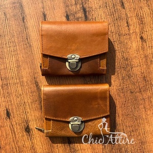 Nouveau Style vente chaude véritable cuir Crunch fait à la main petit portefeuille élégant décontracté en cuir pleine fleur chic mignon pochette pour les femmes - Product Image 1