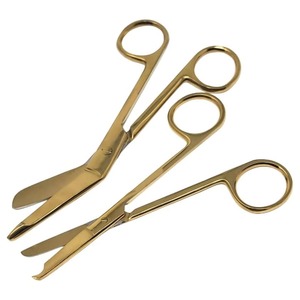 Tijeras para Vendajes Manuales de 14 cm, Juego de Pinzas para Apósitos, Acero Inoxidable, Lister, Primeros Auxilios, Uso Hospitalario, Instrumentos Médicos - Product Image 1