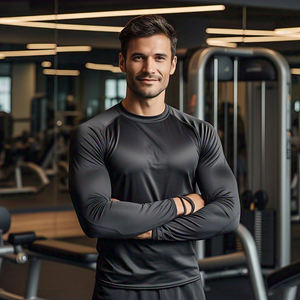 Bodybuilder Séchage Rapide Compression T-Shirts Hommes Entraînement À Manches Longues Vêtements De Sport Tee Top Hommes Compression Tee Shirt - Product Image 1