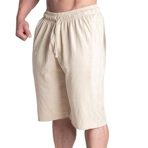 Pantalones cortos deportivos para correr para hombre, cómodos pantalones cortos deportivos de algodón suave, patrón sólido, elegante, holgado, informal, para correr, ropa deportiva - Product Image 3