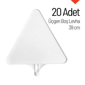 ป้ายจราจรสะท้อนแสงเปล่า 20 ชิ้น แผ่นสามเหลี่ยมขนาด 39 ซม. - Product Image 1