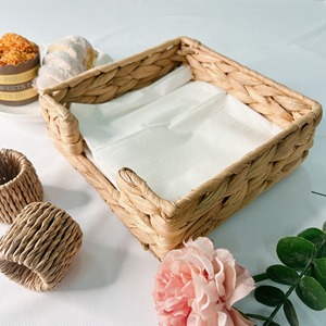 Venta al por mayor tejido a mano agua Jacinto algas marinas respetuoso con el medio ambiente servilletero cesta organizador Mesa cocina café decoración del hogar - Product Image 2