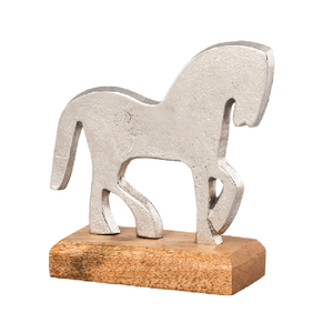 Escultura de decoración de Villa interior de diseño creativo de caballo fundido de metal con mesa y escritorio terminados en plata hechos a mano para decoración del hogar - Product Image 6
