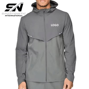 Hot Selling High Quality Lightweight Breathable Regular Fit Casual Sport Windbreaker Tracksuit 100% Nylon Stand Hood <b>Reflective</b> - Product Image 2