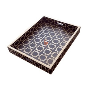 Premium Pure Bone Inlay Serving <b>Tray</b> Dinning <b>Table</b> Decorative Serving <b>Tray</b> for Home Hotel & Restaurant Hot - Product Image 1