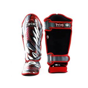 Protège-tibias en cuir de vachette de haute qualité, imprimés jumeaux, nouveaux protège-tibias d'entraînement de kickboxing, logo personnalisé, protège-tibias de boxe thaïlandaise - Product Image 6